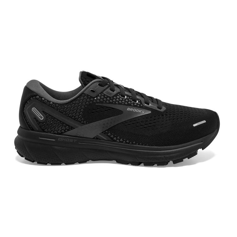 Brooks Women's Ghost 14 Cushioned Road Running Shoes - Black/White/Charcoal/Ebony (OWMQ52134)